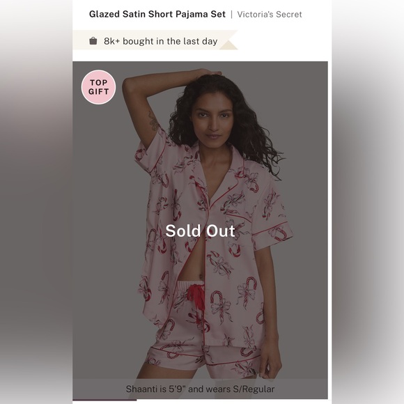 🎀🆕Victoria’s Secret Candy Cane 3-Piece Pajama Set + Tote & Blanket NWT Sz L - Picture 2 of 10